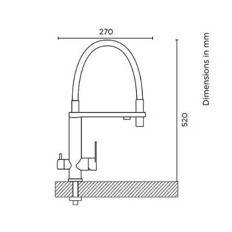 AQUILA 3-way tap – Brushed Steel