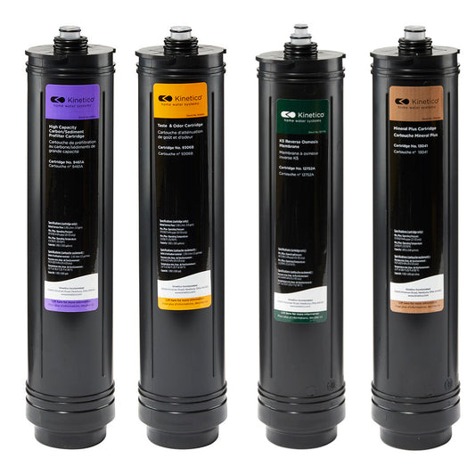 Kinetico K5+ Bundle = Pre & Post Mineral and Membrane Filter Cartridges. Delivery included